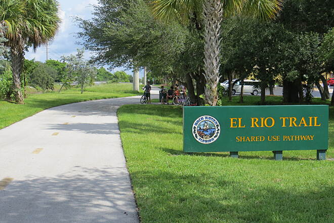 Delray riding e-bikes, El Rio Trail, Delray Beach, Florida, 33444